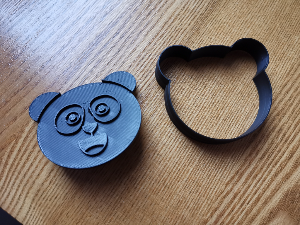 Panda Face Cookie Cutter With Stamp
