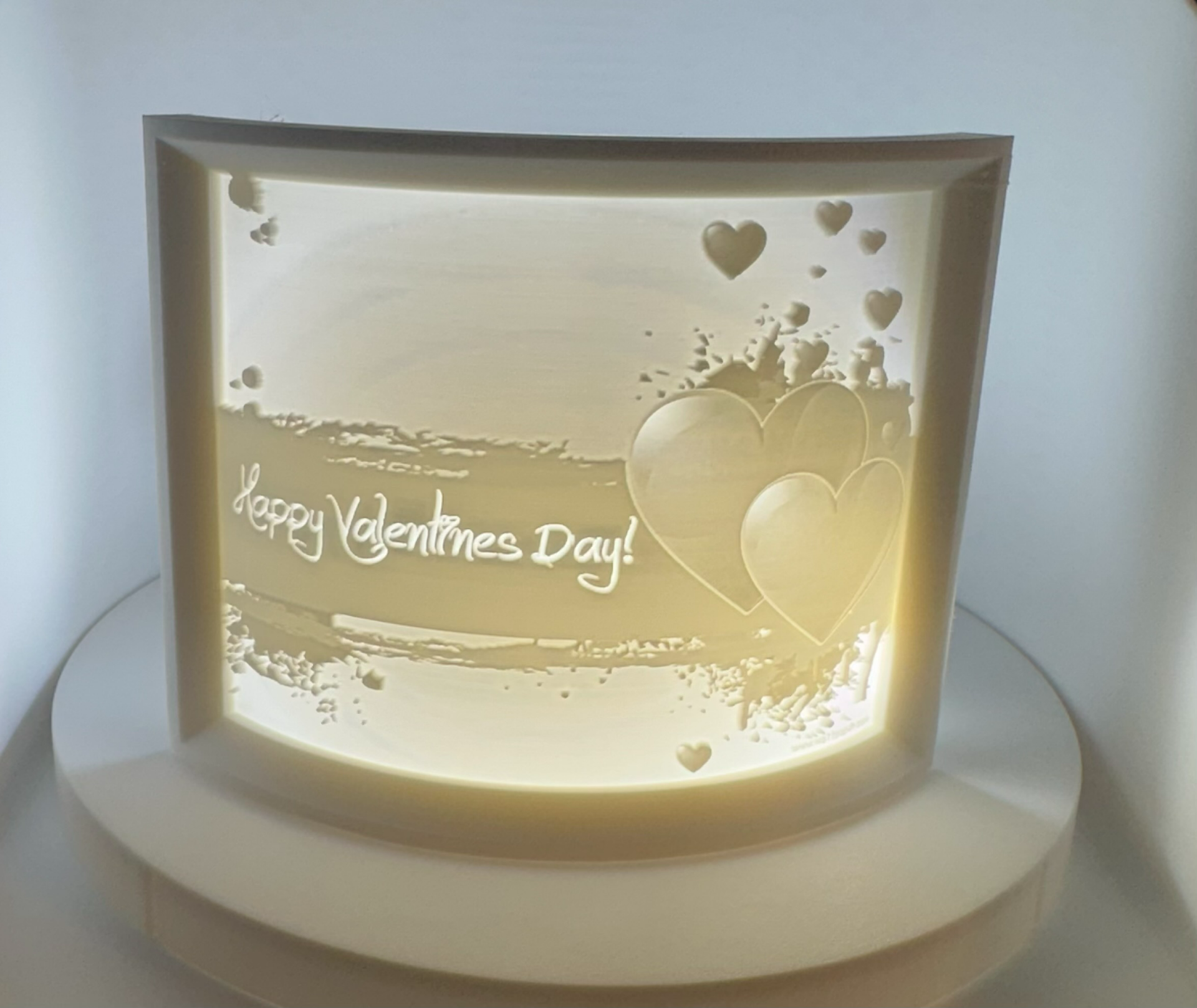 Valentines Day curved lithophane