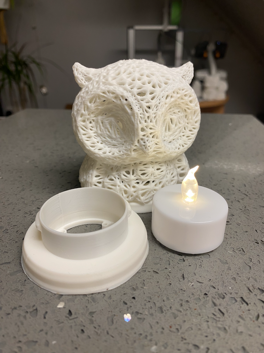 owl tea light lamp