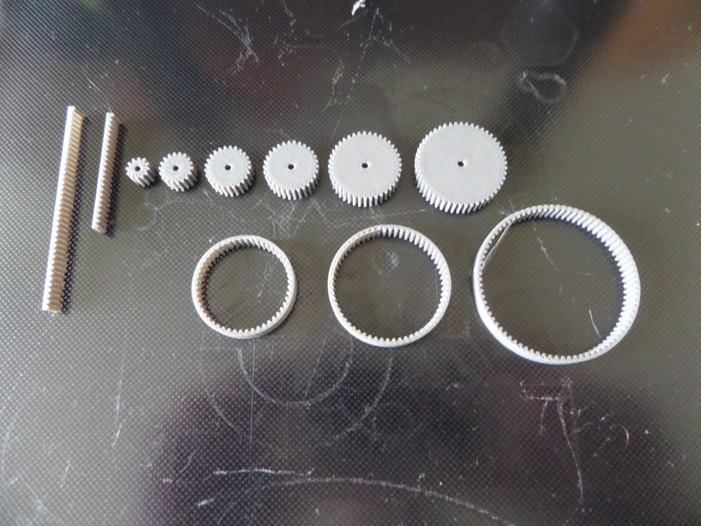 various gear sizes