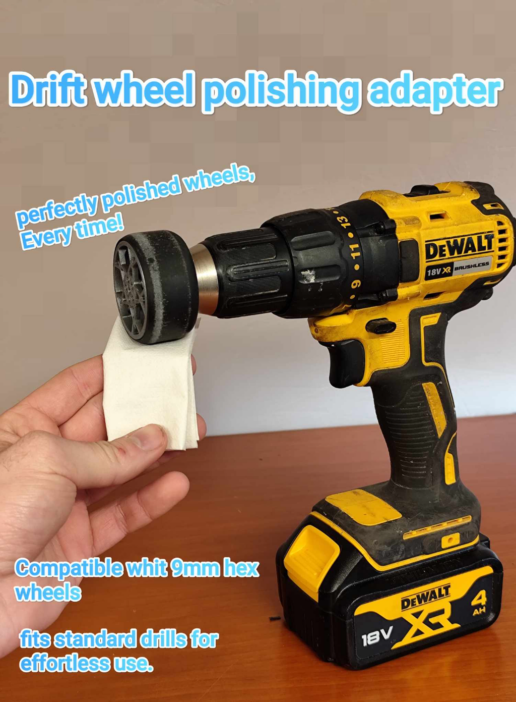 Drift wheel polishing adapter