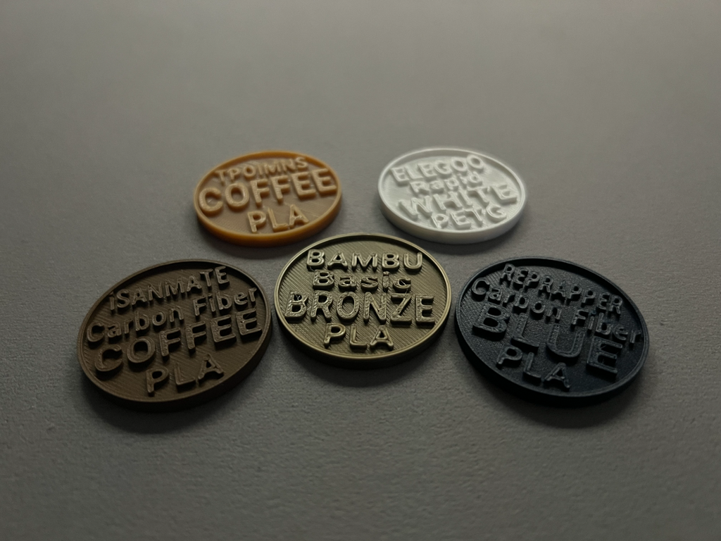 Customizable Poker Chip Filament Samples, EDITABLE