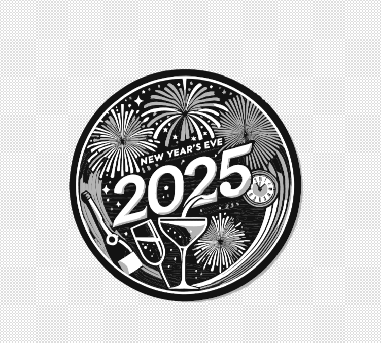 A mug coaster for New Year's Eve