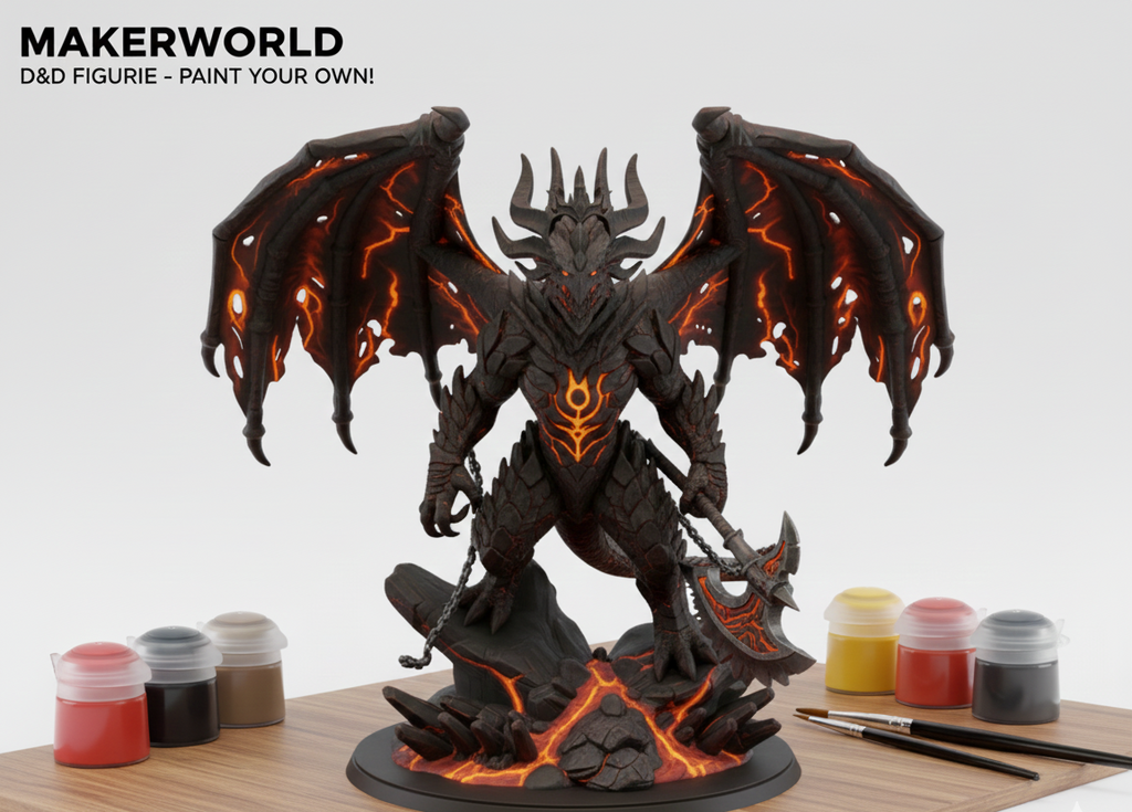 Infernal Draconic Warrior - 60mm D&D Miniature