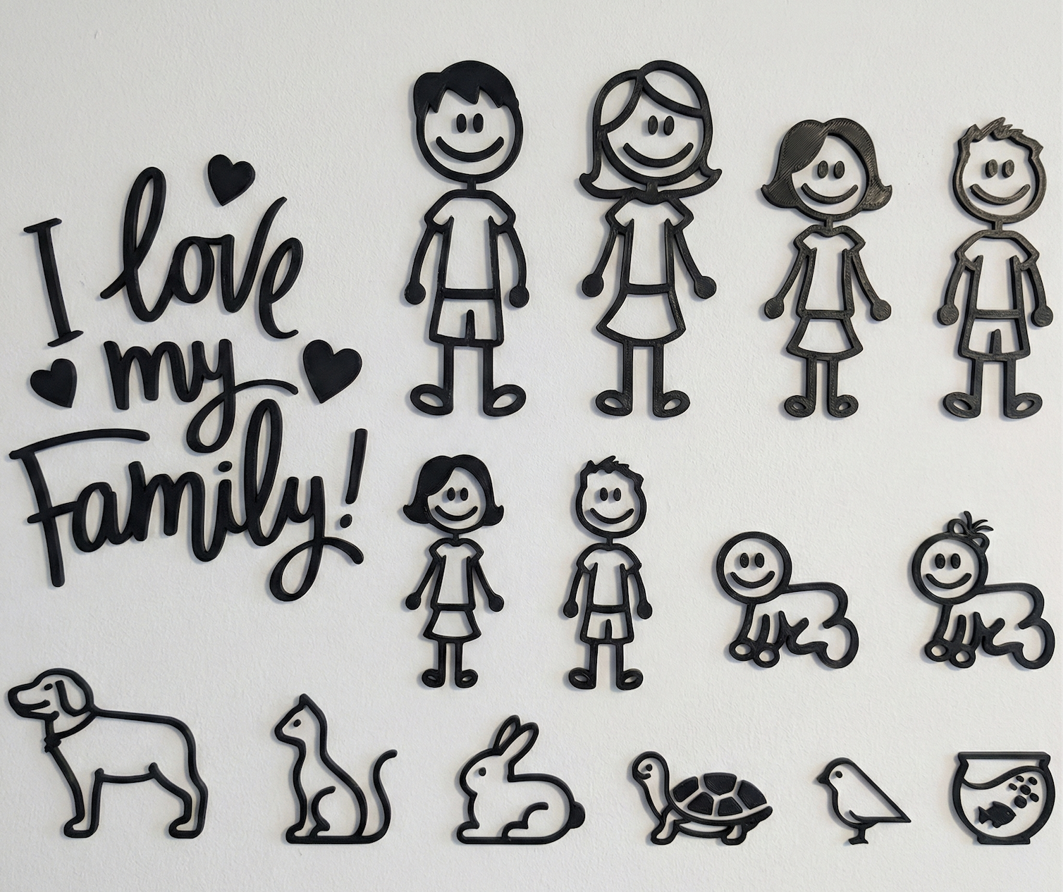 "I Love My Family" - Customizable Figure&Pet Pack
