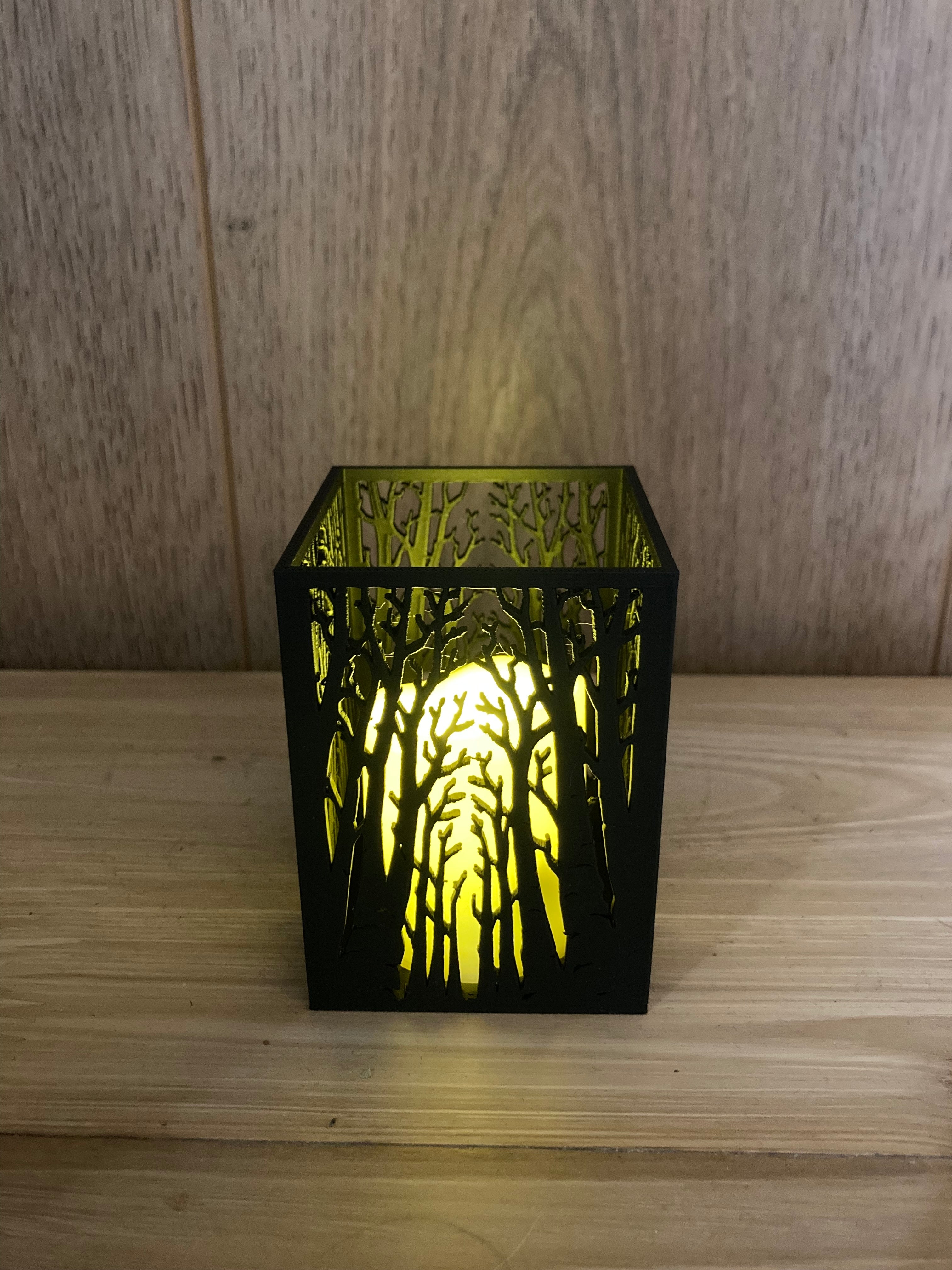 Tealight Candle Holder - Forest pattern - LED Lamp