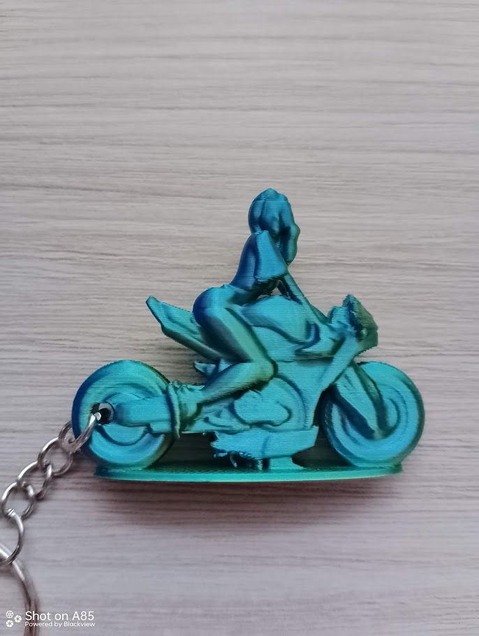 Moto girl keychain