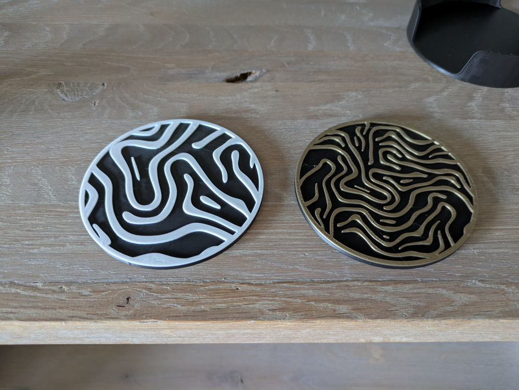 Coaster organic lines - 6 styles + coaster holder