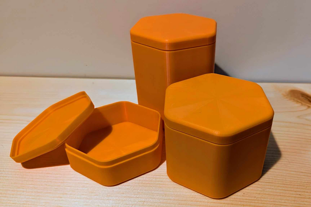 Simple Hexagon Container - 100mm Diameter