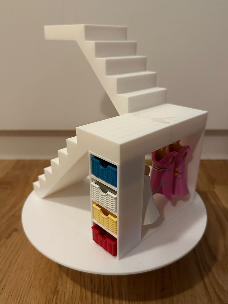 Stairs with wardrobe for Villa Dollhouse