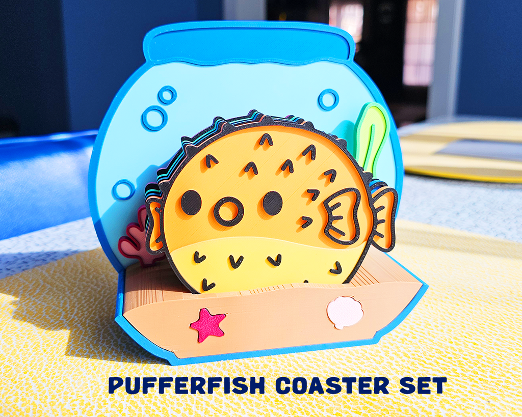 Pufferfish Coaster Set