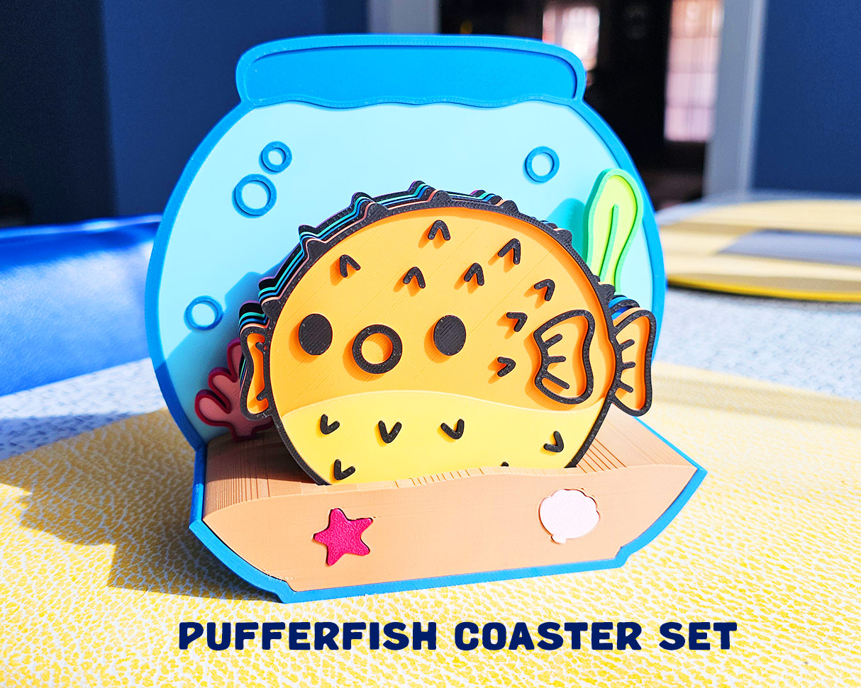 Pufferfish Coaster Set