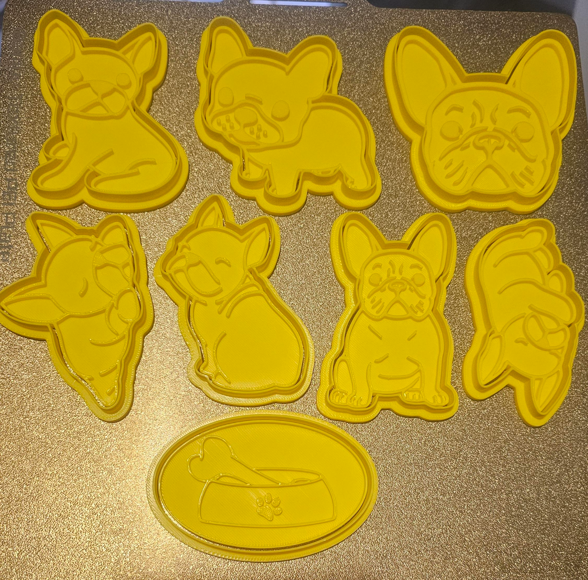 french bulldog cookie cutter and stamp set of 8