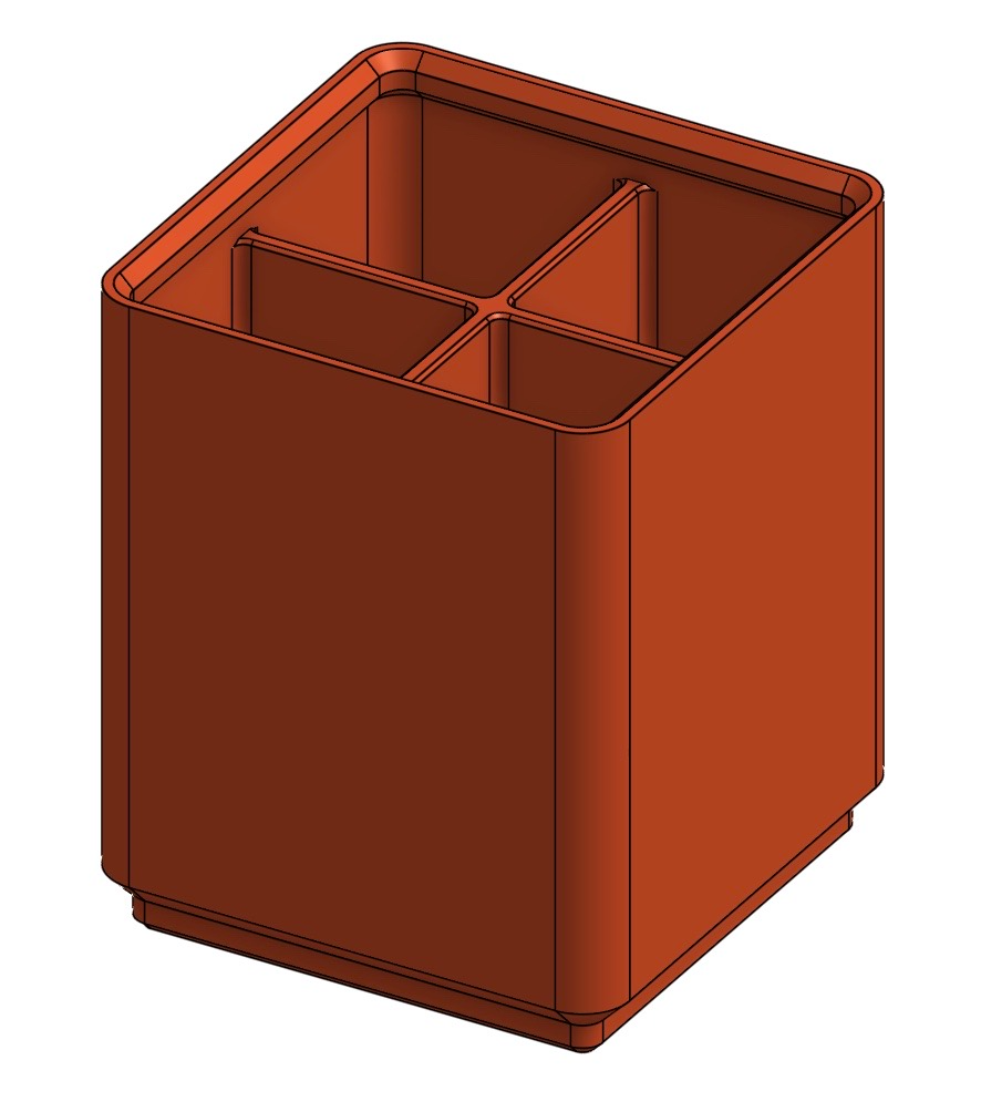 Gridfinity Basic Bin - 4 sections