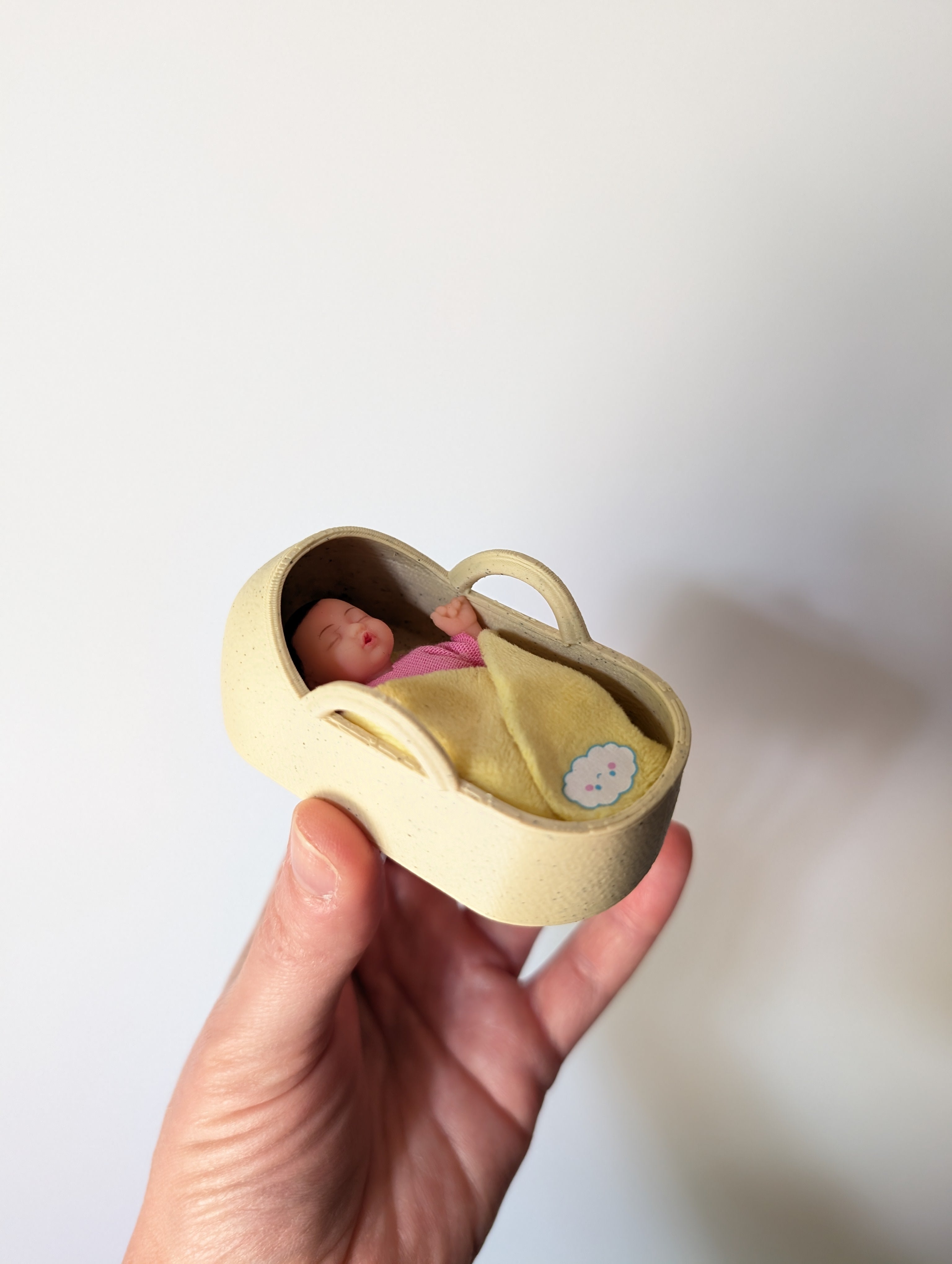 Mini Baby Moses Basket Miniature Dollhouse