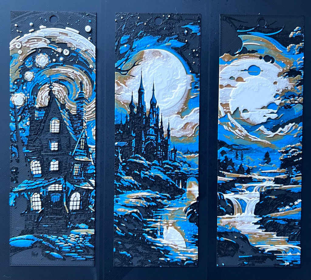 Set 3 Bookmarks magical fantasy hueforge