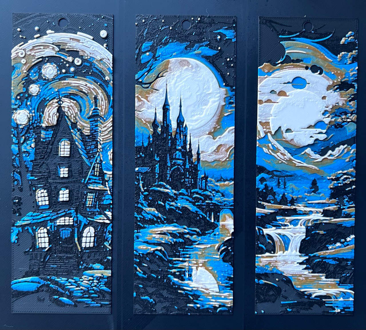 Set 3 Bookmarks magical fantasy hueforge