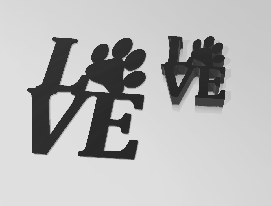 3D Dog love + 2D wall decoration