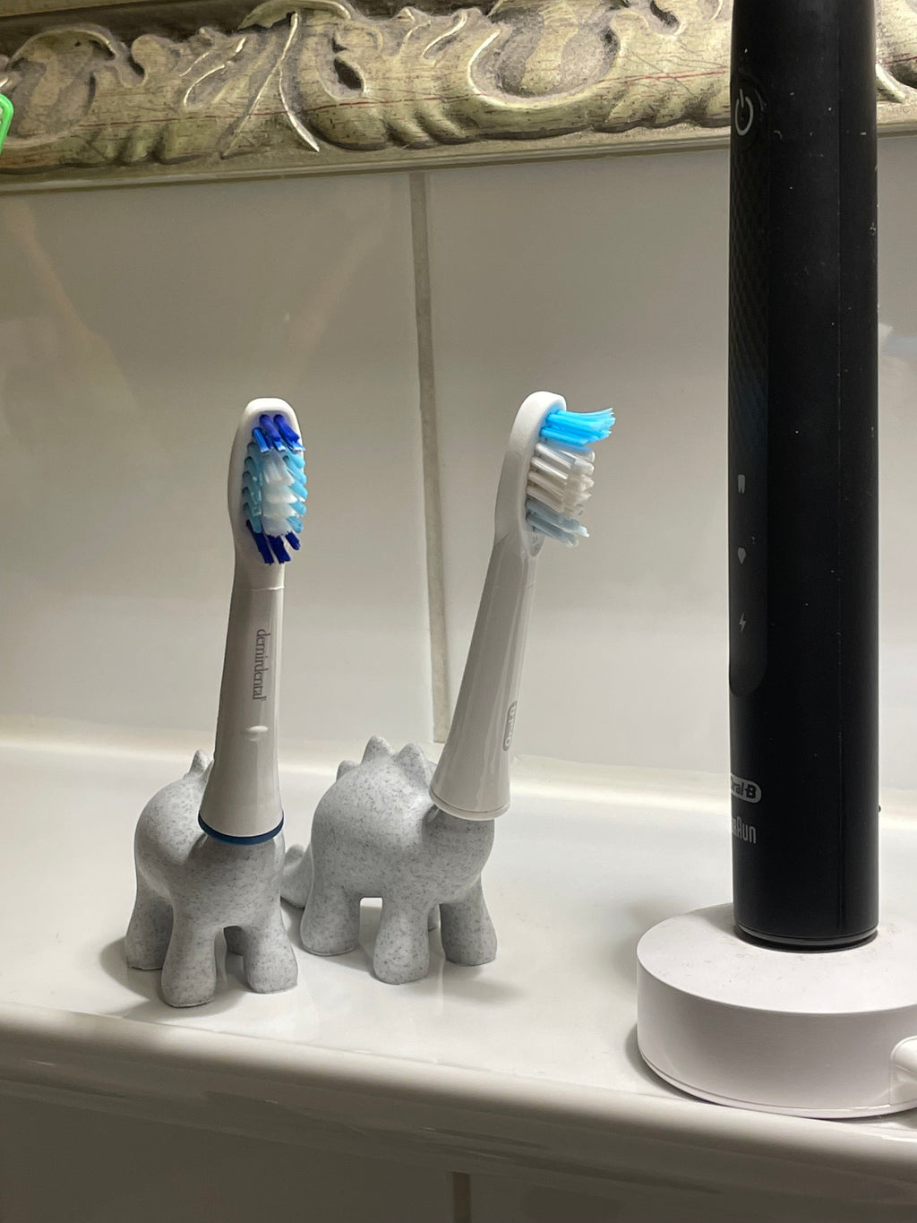 Cute Stylized Dinosaur Toothbrush Holder