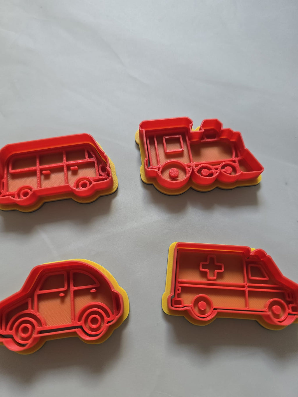 Car Vehicle Cookie Cutter Clay Playdoh Stamp Set