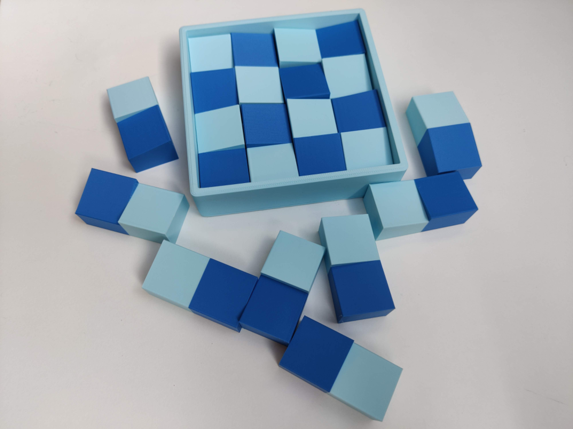 16 pieces flat cube puzzle
