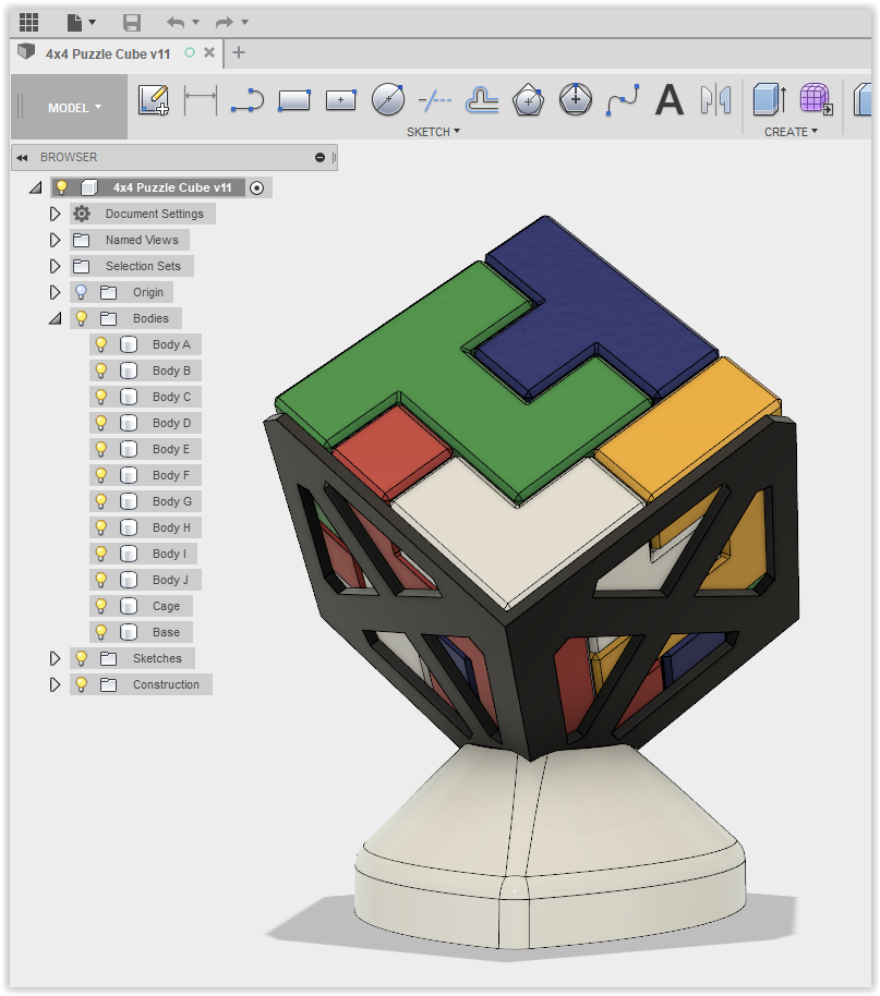 4x4 Cube Puzzle and Holder