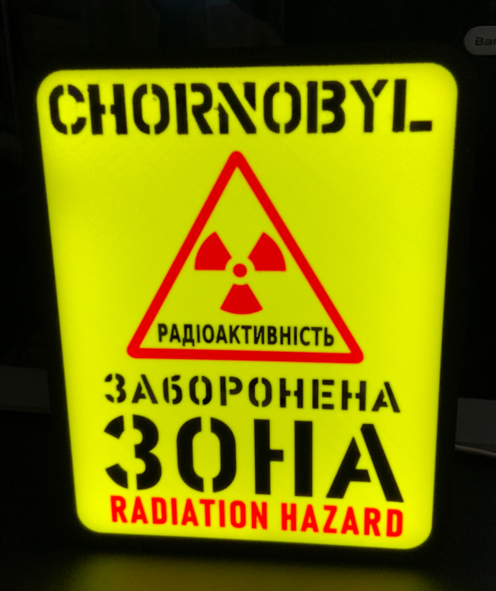 Chornobyl Restricted Area Radiation LED Lightbox