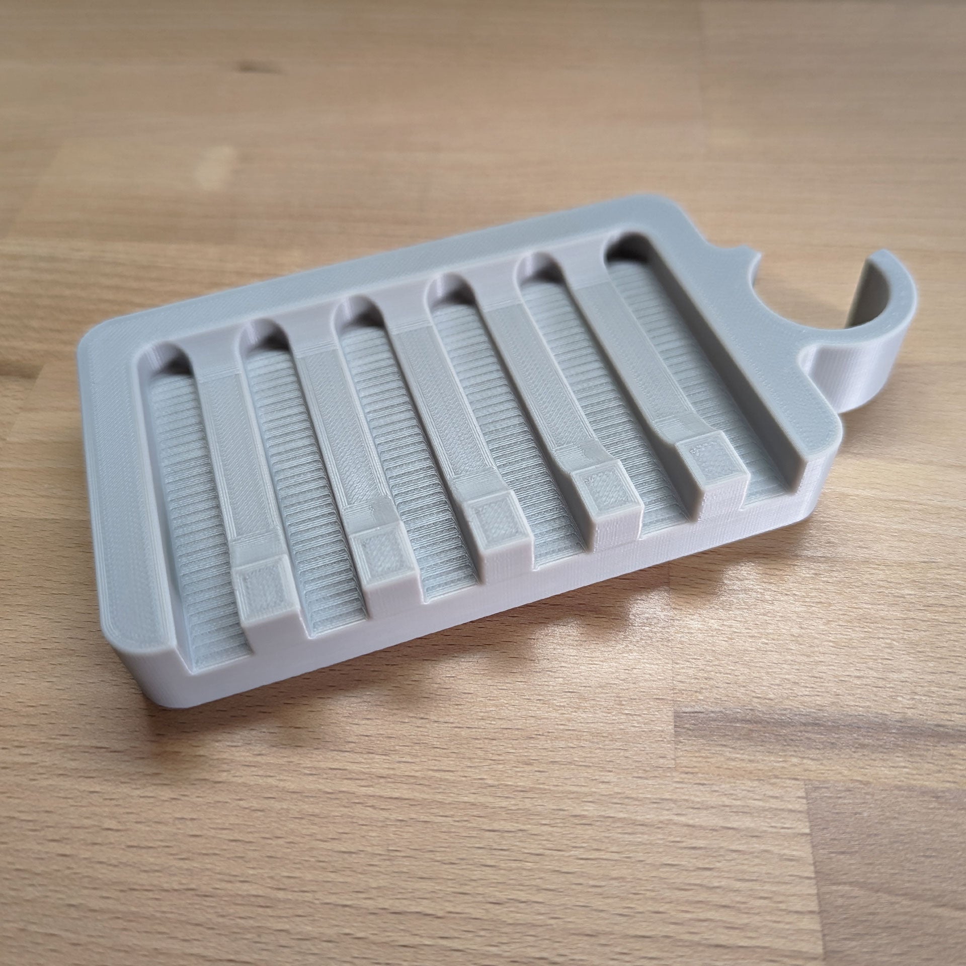 Shower rod soap dish