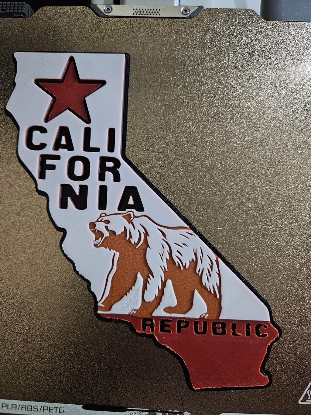 California Map Cali Bear CA Star Wall Plaque