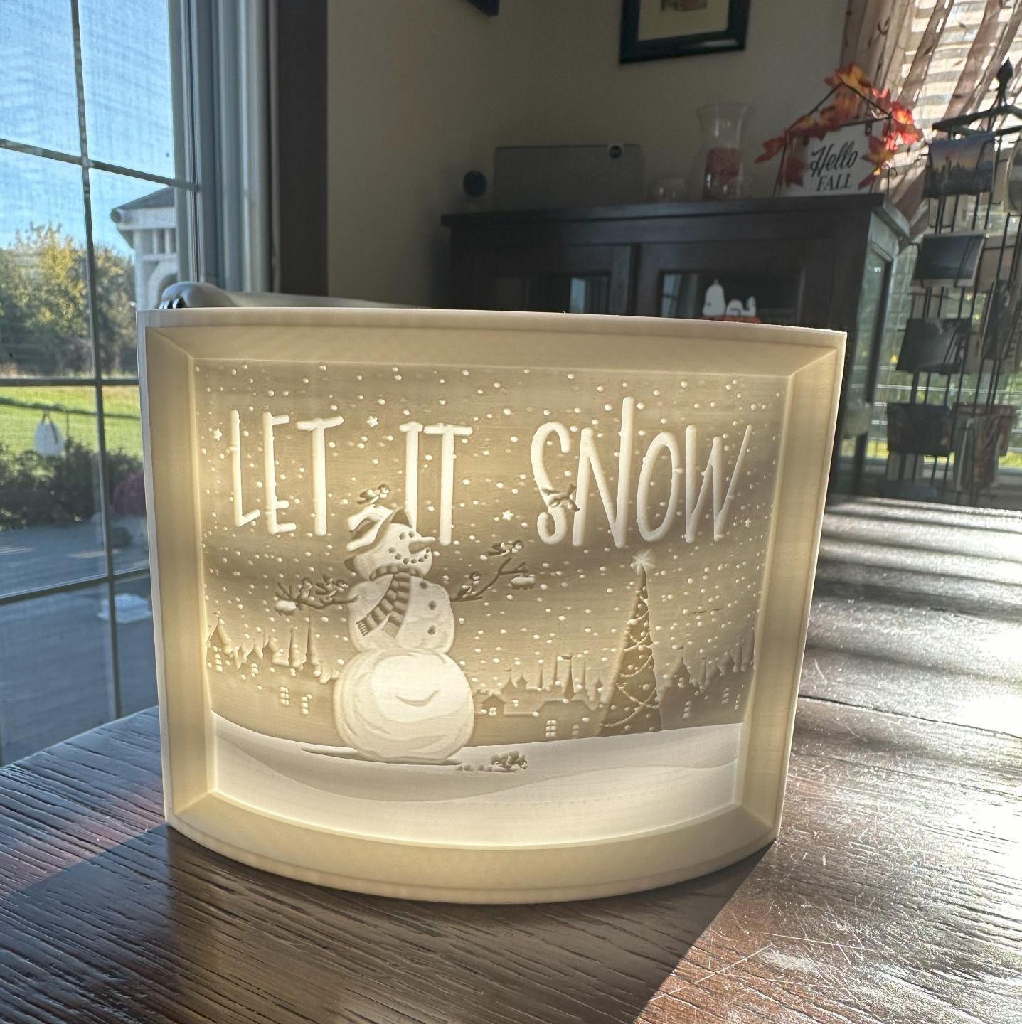 Let it Snow Curved Lithophane