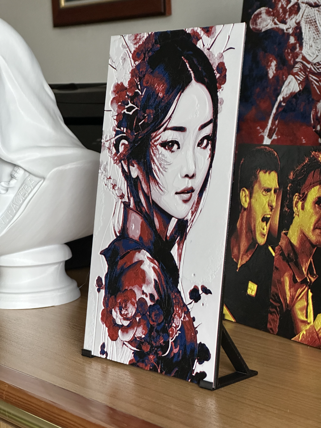 Japanese girl and flowers HueForge art