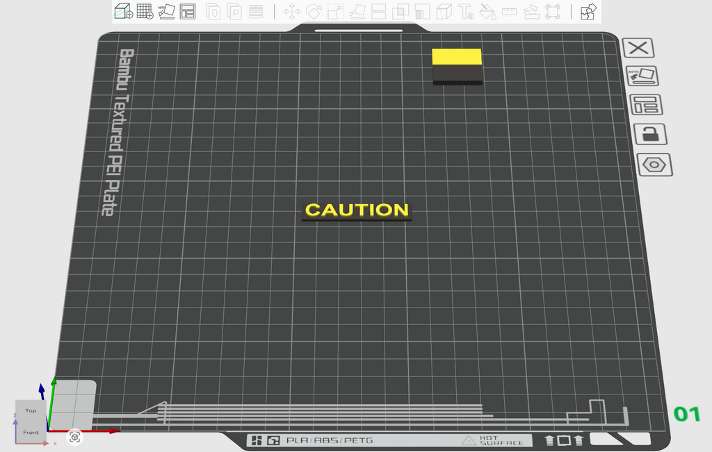 CAUTION Sign 50x10x3mm