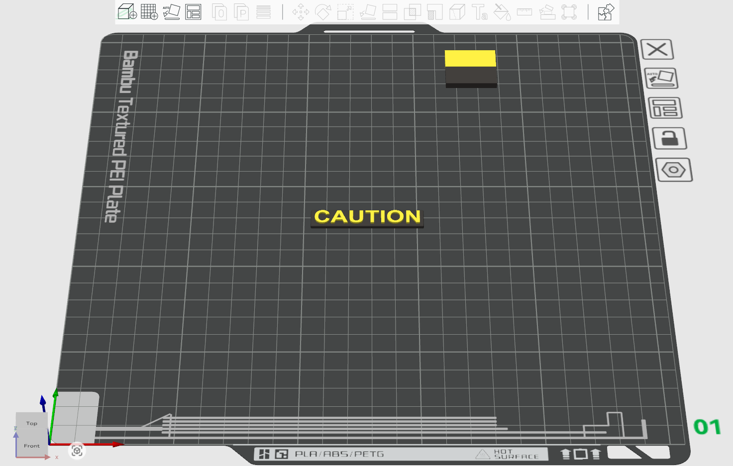 CAUTION Sign 50x10x3mm