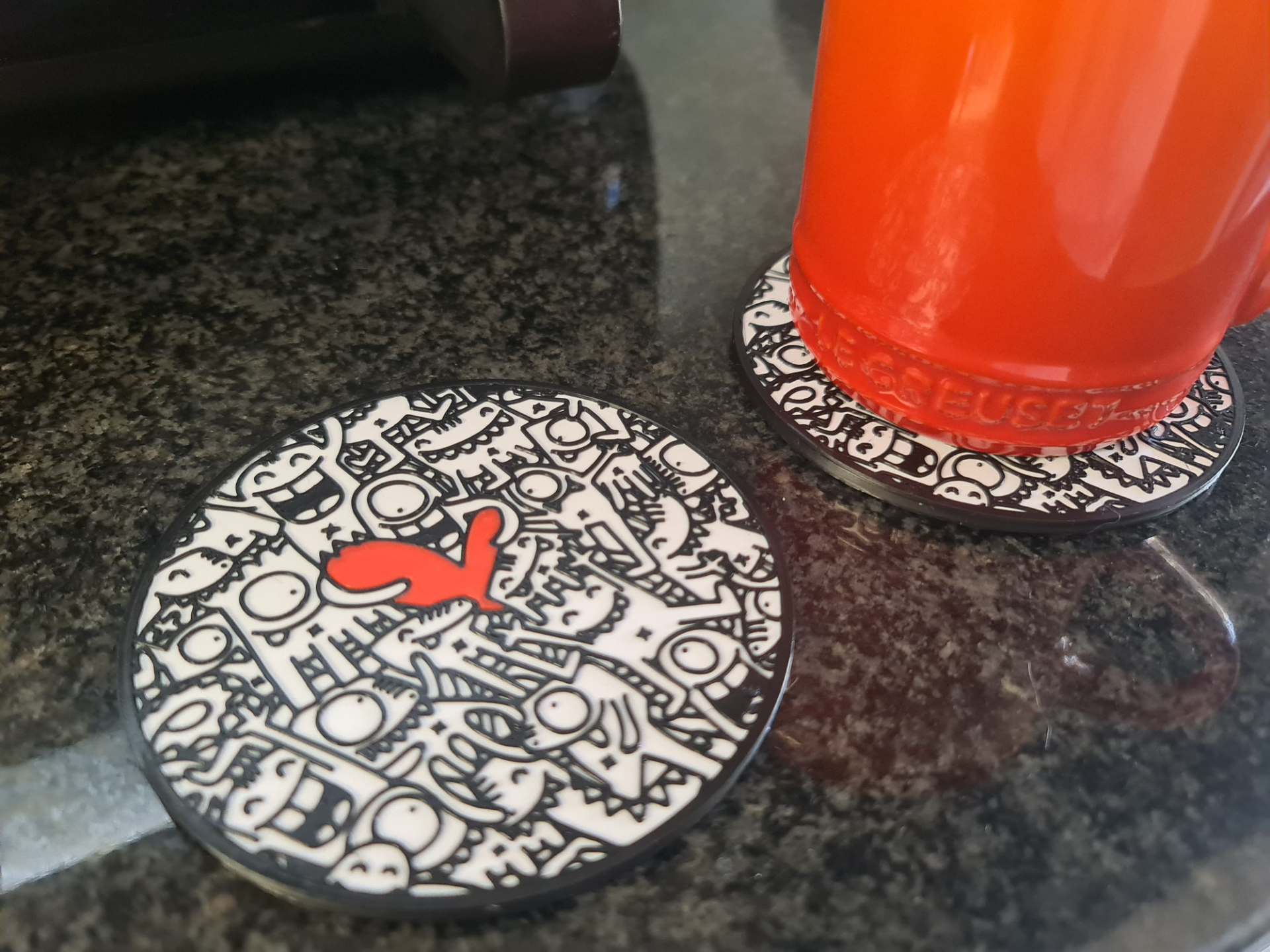 Doodle Heart Drink Coaster