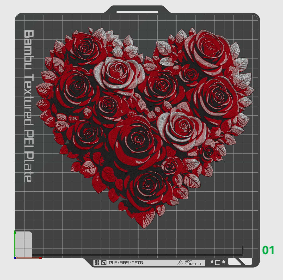 Hueforge heart made of Roses