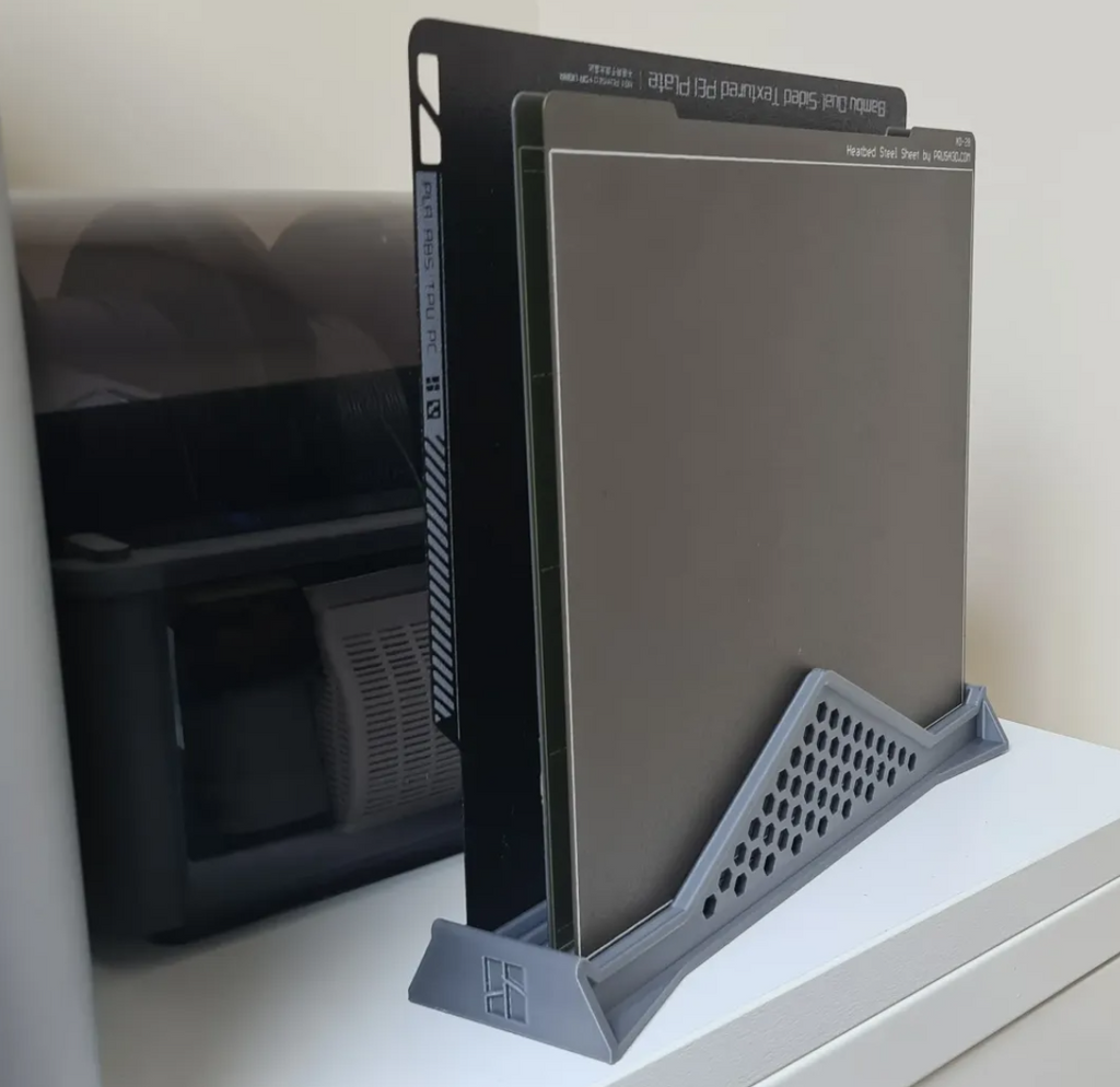 Bambu Lab x 5 Build Plate Holder With Hexagon Holes