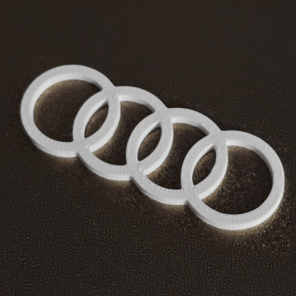 Audi Emblem Logo - 3D Printed (No Text)