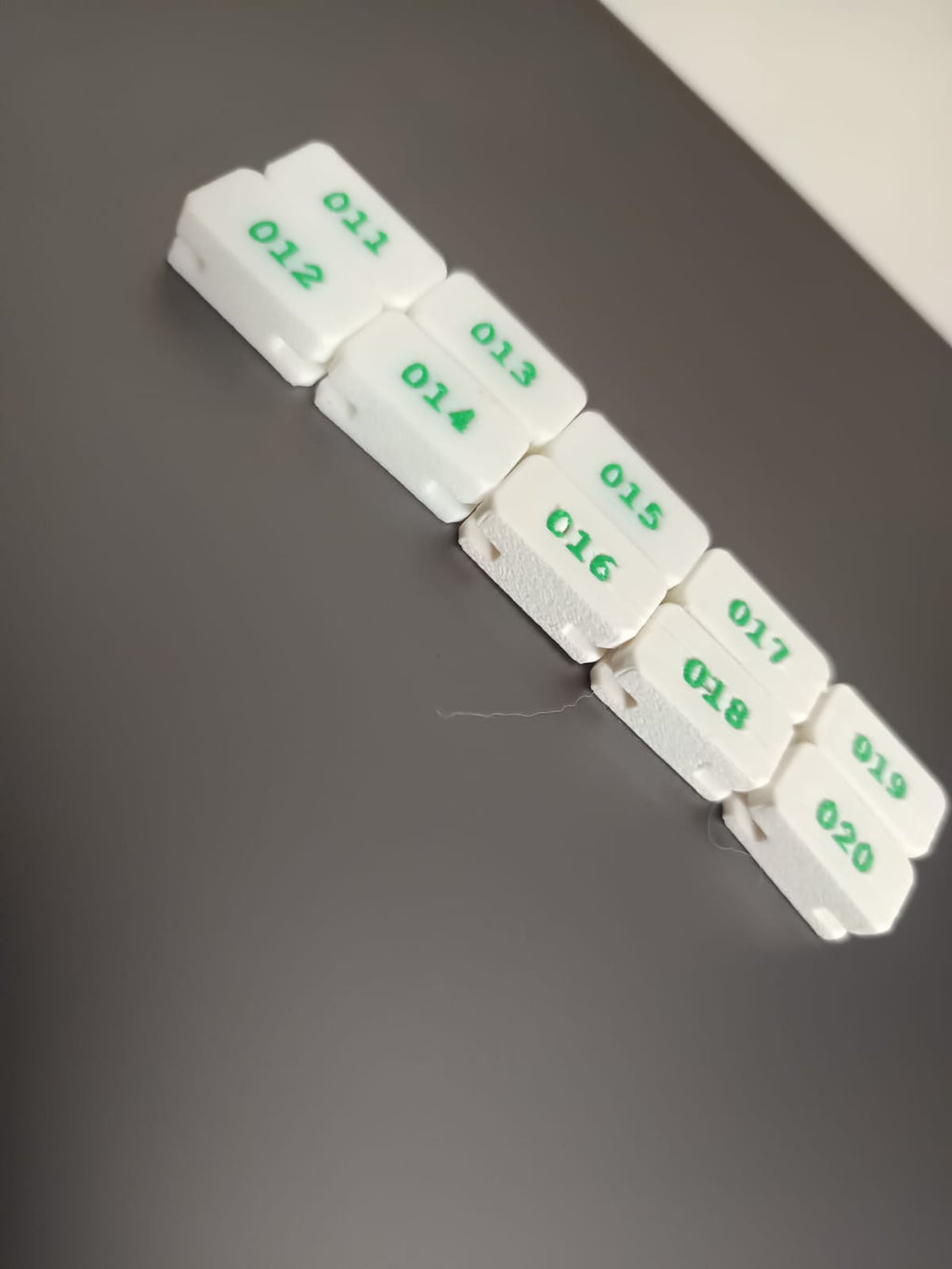 Chapa de anilla de canarios de 011 al 020