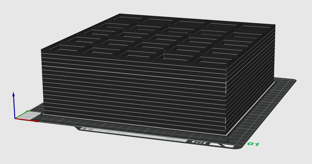 Gridfinity 5x5 Baseplate Stack 16-high