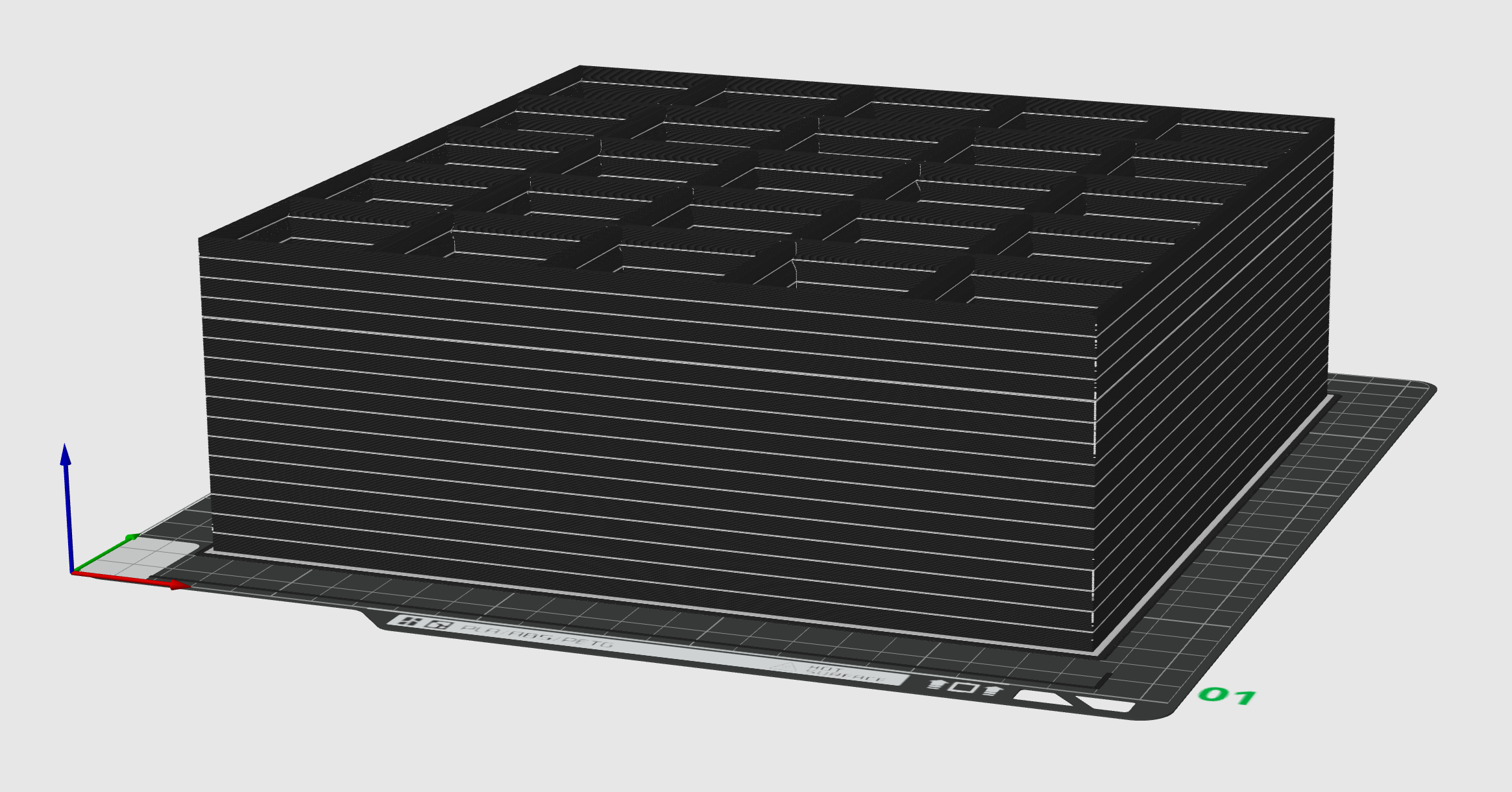Gridfinity 5x5 Baseplate Stack 16-high