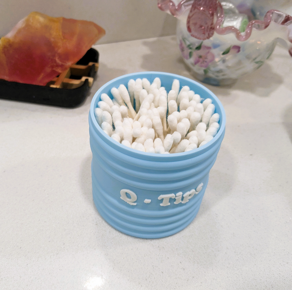 Decorative Q-Tip holder for Bathroom Counter