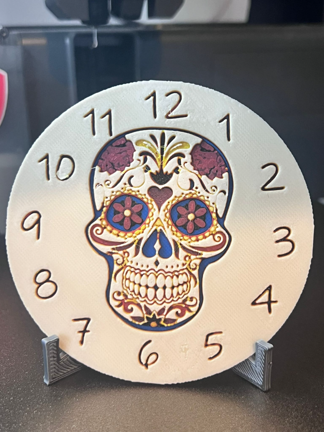 mexico skull hueforge clock face