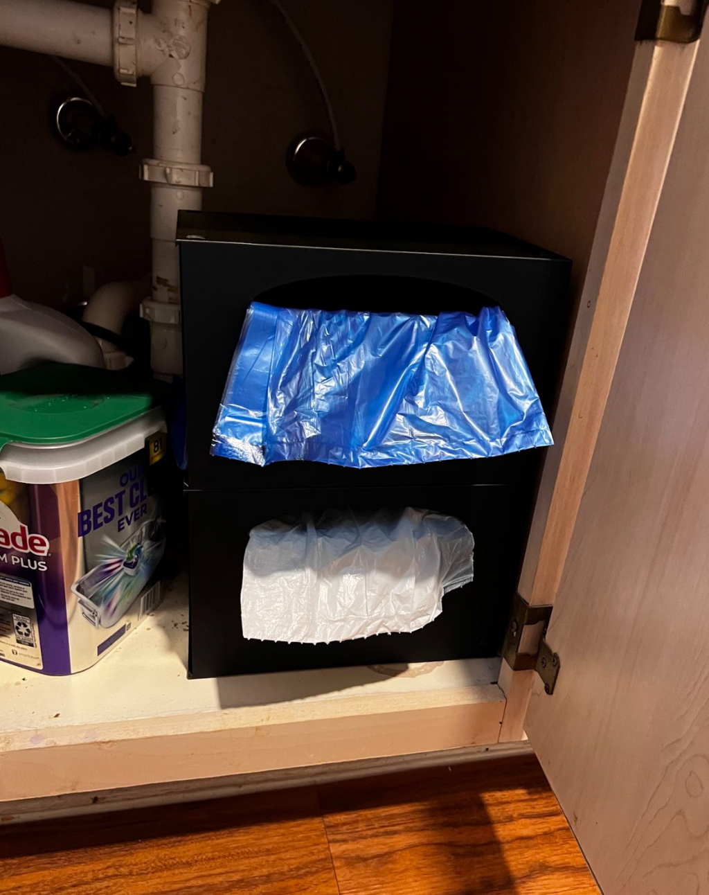 Stackable Trash Bag Roll Holder / Dispenser