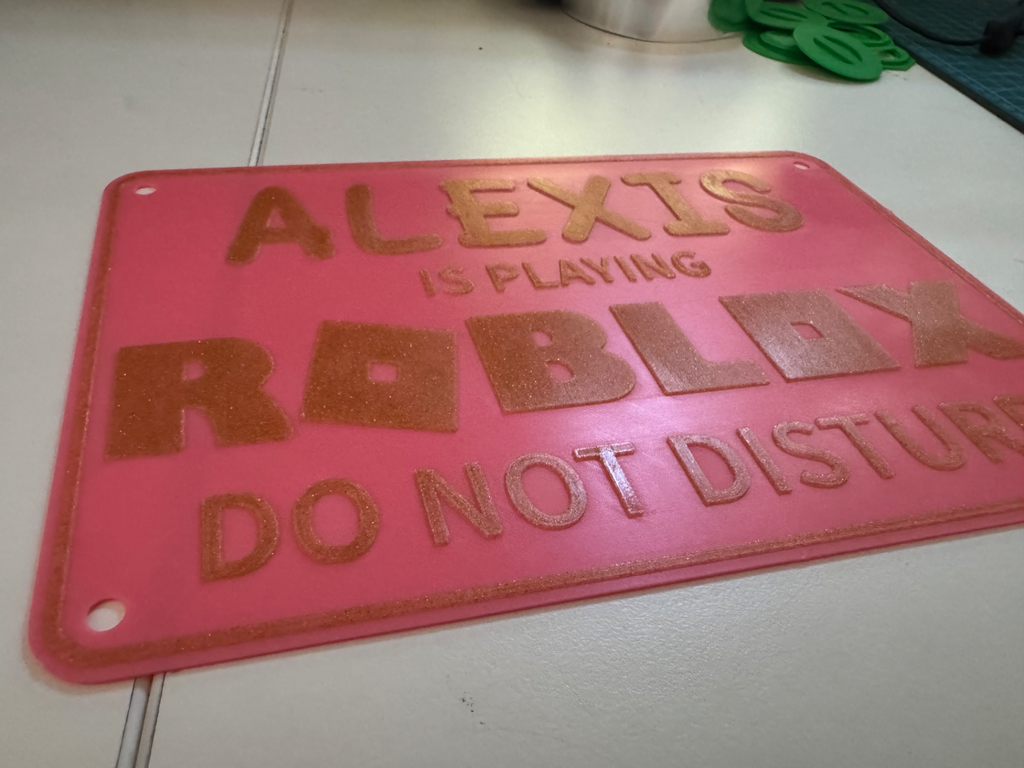 [Child] is playing Roblox Sign (Editable Name)
