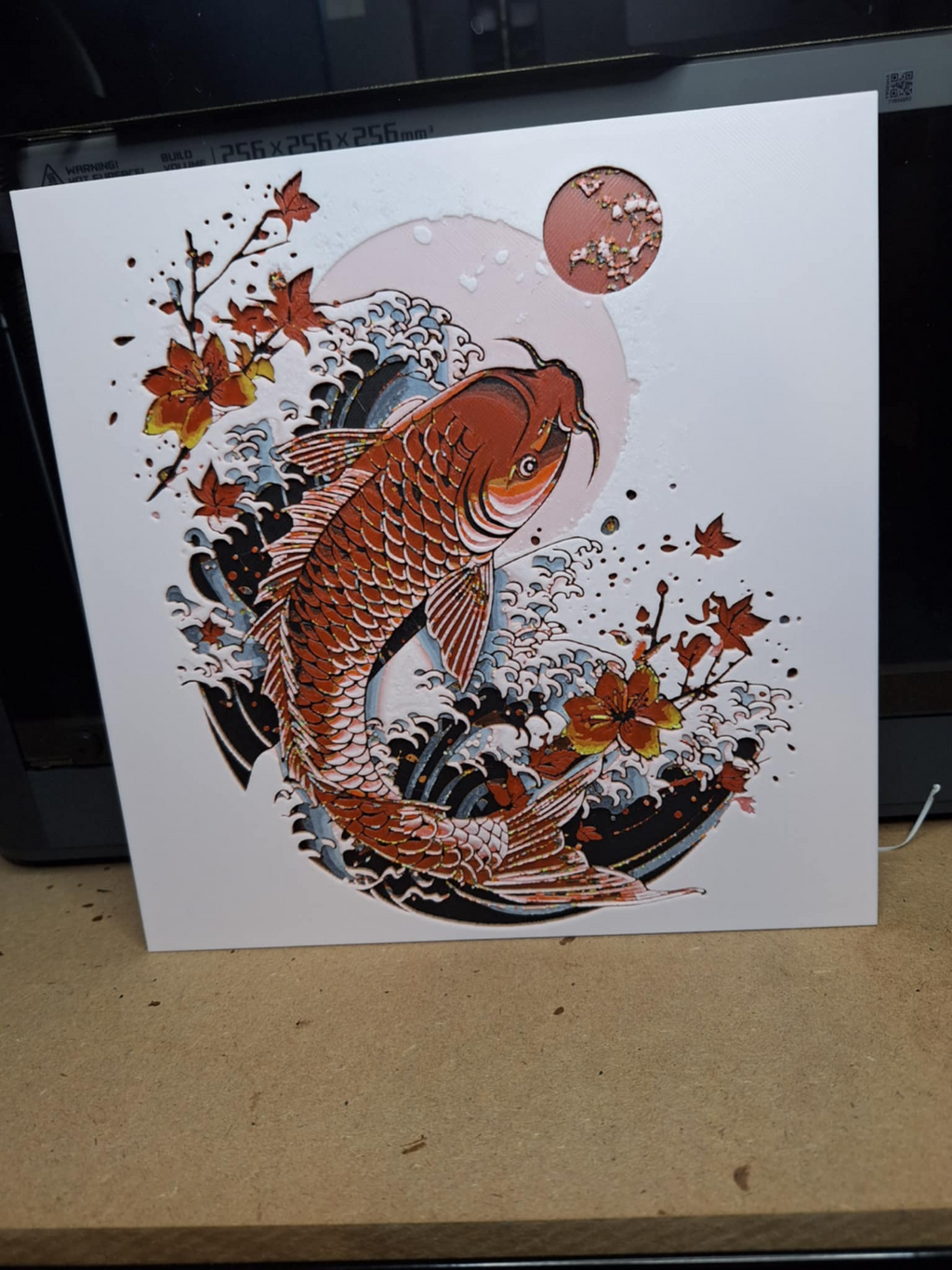 Koi Wave and Moon hueforge - A1 Mini Profile inc
