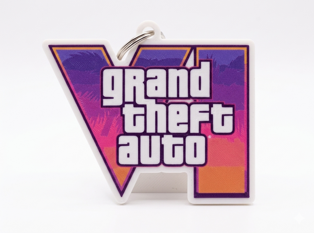 Grand Theft Auto VI (GTA 6) Logo Keychain