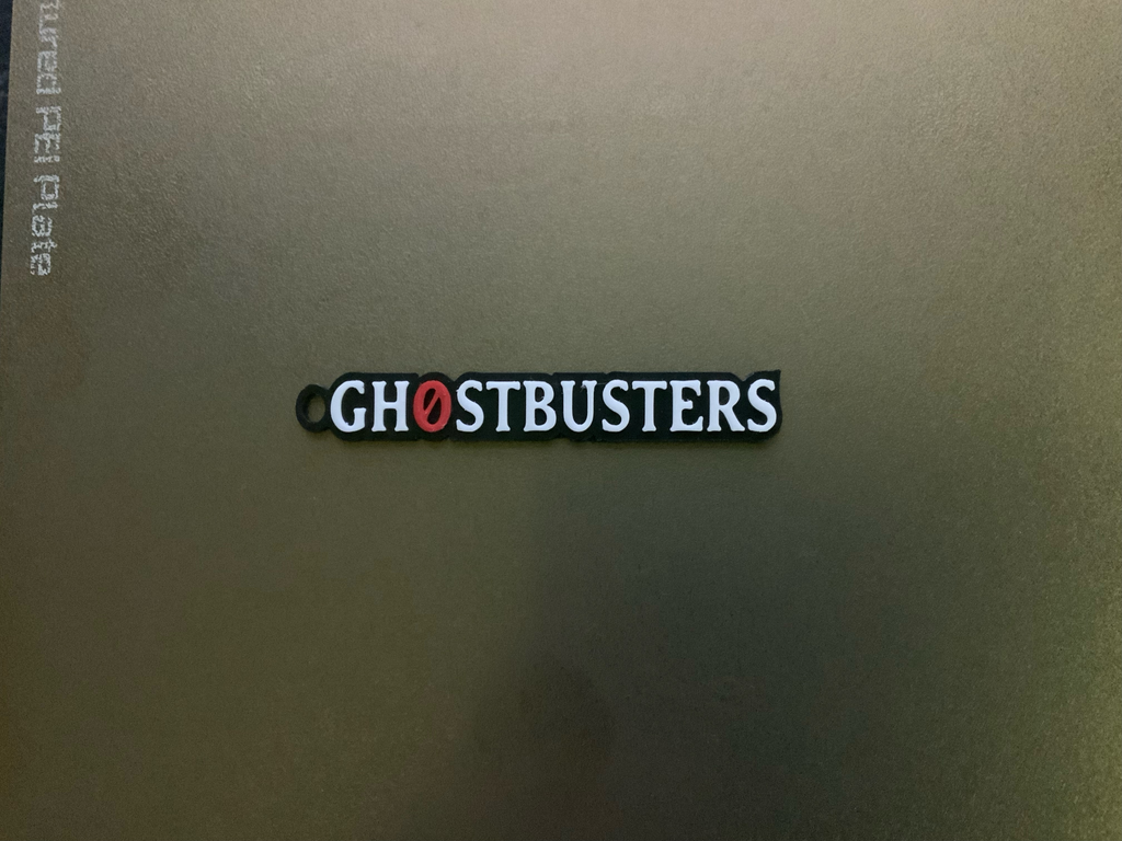 ghostbusters low filament change print keychain (free for commercial use)