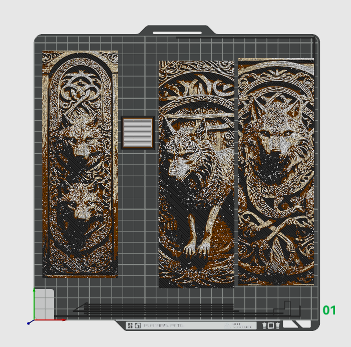 Set of 3 Bookmarks - Viking Nordic Knotwork Carving in wood of Wolves