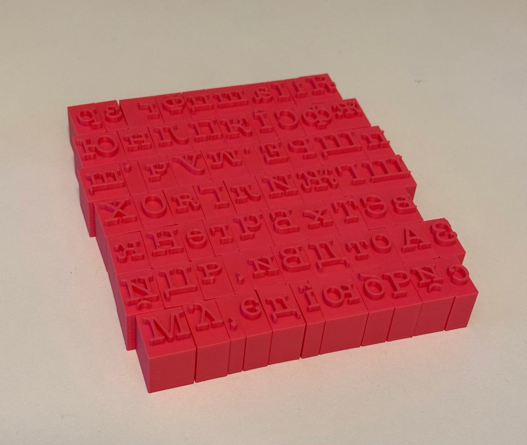 Ukrainian Alphabet Letter Stamps for Pottery, Clay