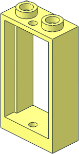 Brick Part 60593- 1x2x3 window flat front